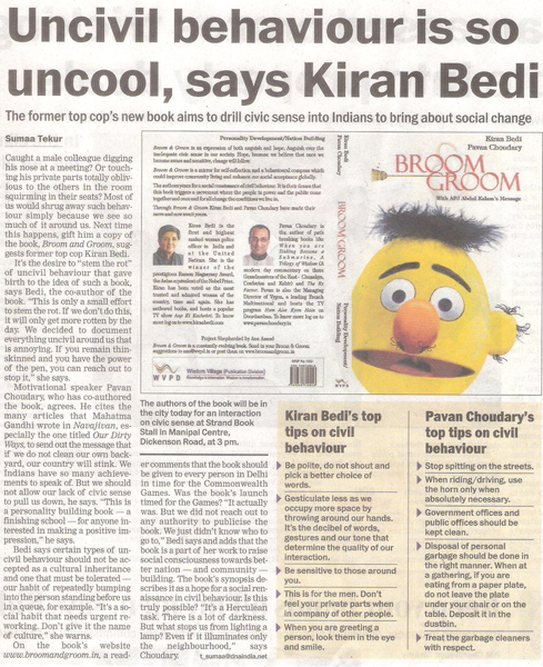 Uncivil behaviour is so uncool, says Kiran Bedi